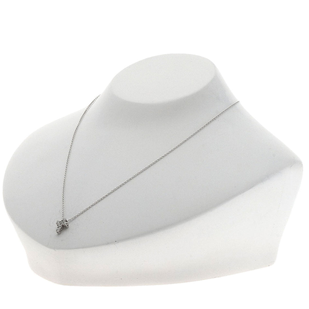 Ponte Vecchio Necklace K18WG Silver Cross diamond