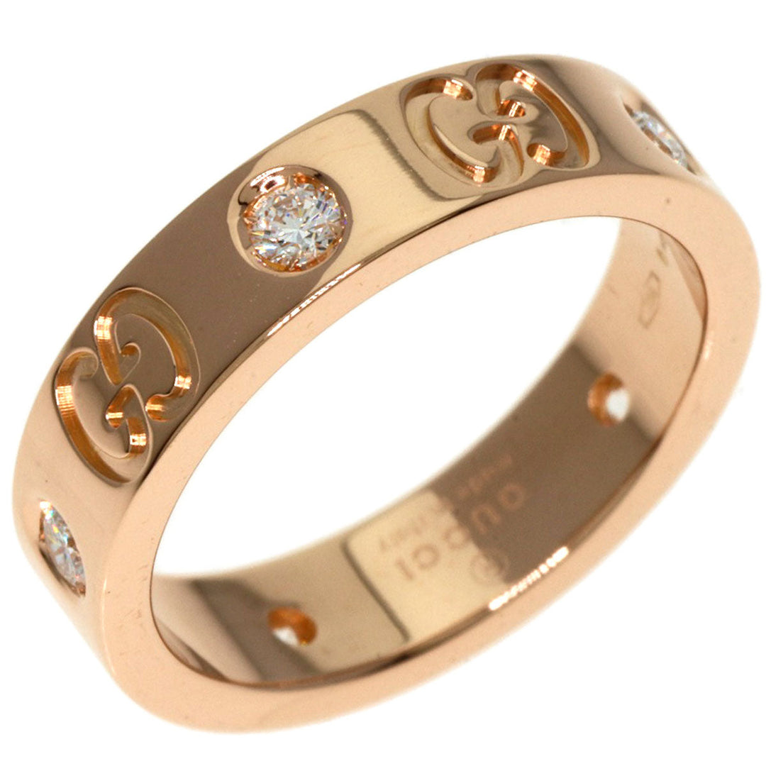 GUCCI Ring 18K Pink Gold gold Icon Slim 5P Diamond #5
