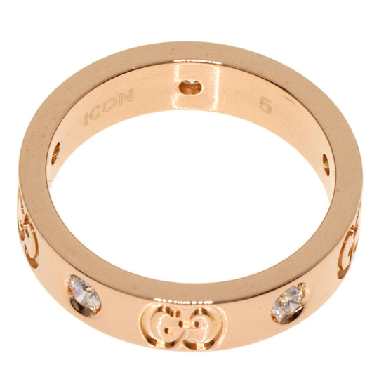 GUCCI Ring 18K Pink Gold gold Icon Slim 5P Diamond #5