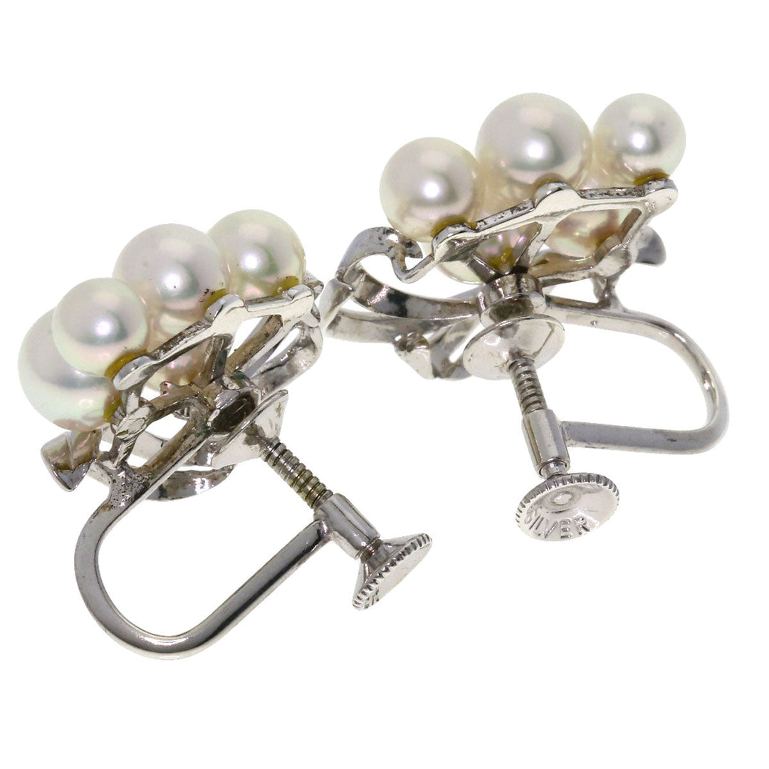 MIKIMOTO Earring SV Silver Pearl Women Used Authentic