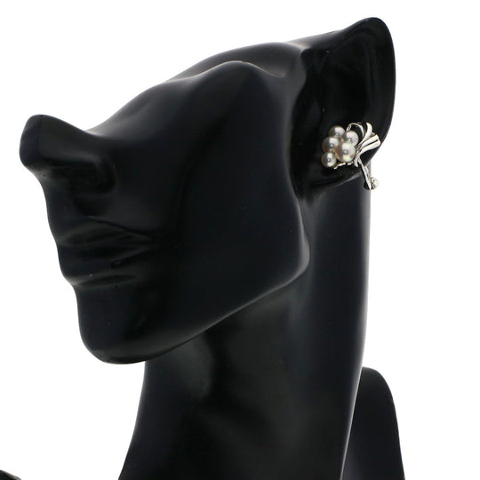 MIKIMOTO Earring SV Silver Pearl Women Used Authentic