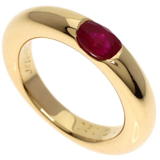 CARTIER Ring 18K Yellow Gold gold Ellipse Ruby #49