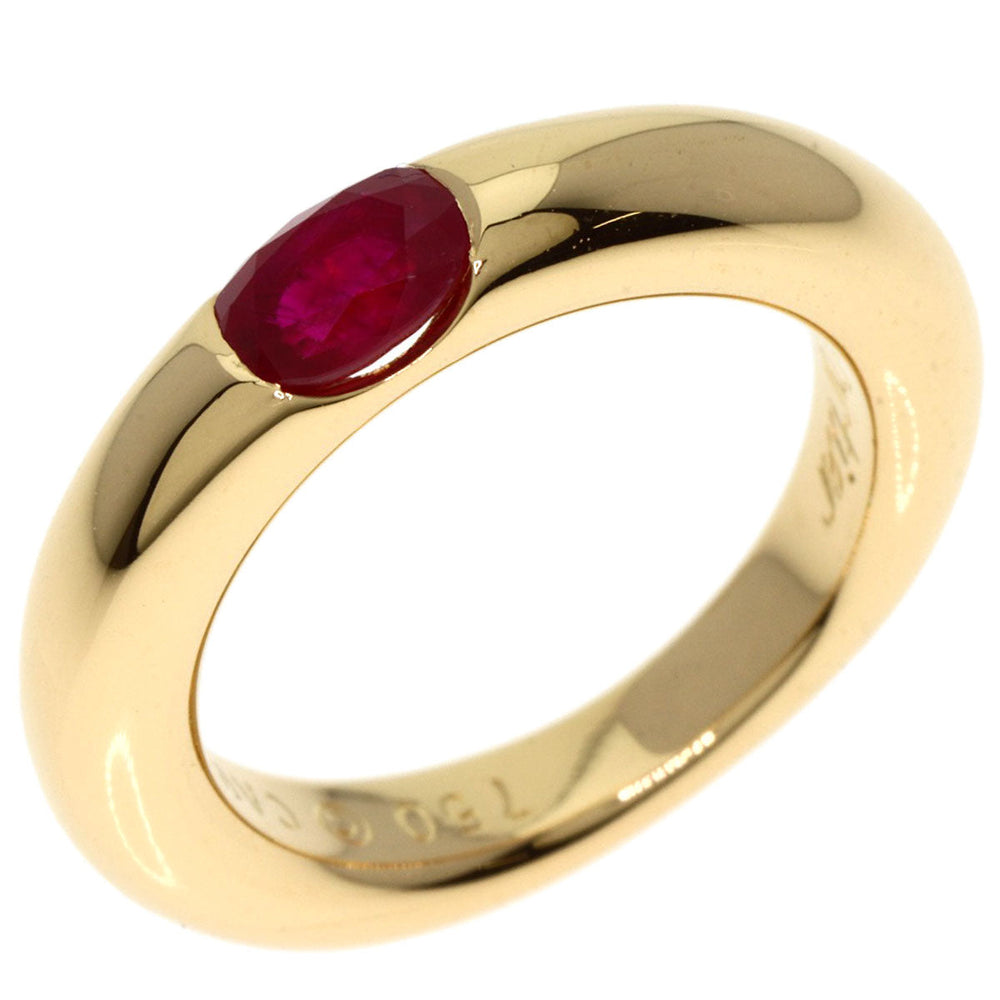 CARTIER Ring 18K Yellow Gold gold Ellipse Ruby #49
