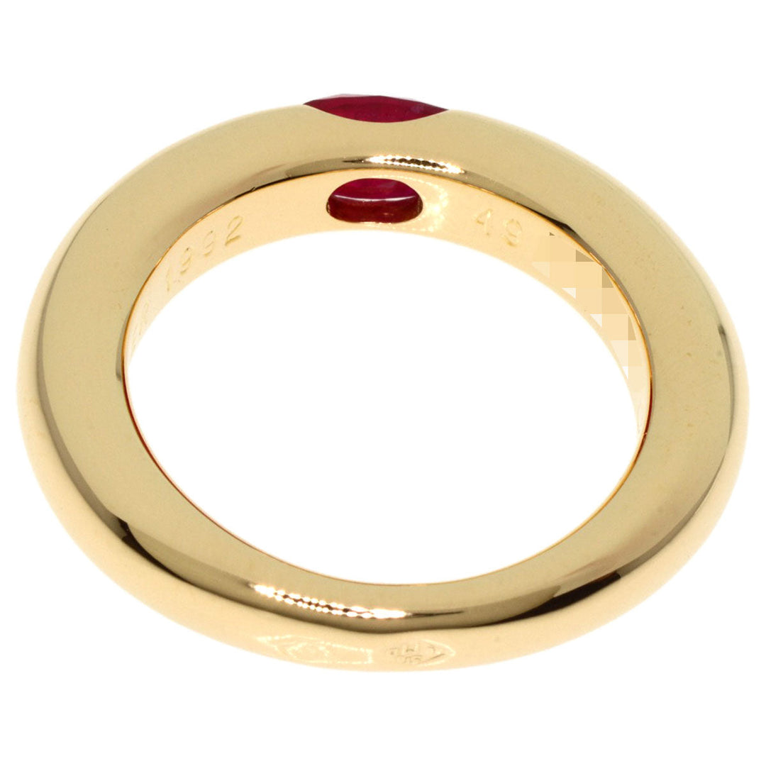 CARTIER Ring 18K Yellow Gold gold Ellipse Ruby #49