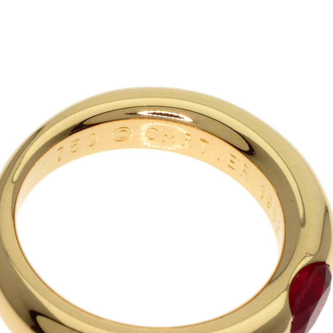 CARTIER Ring 18K Yellow Gold gold Ellipse Ruby #49