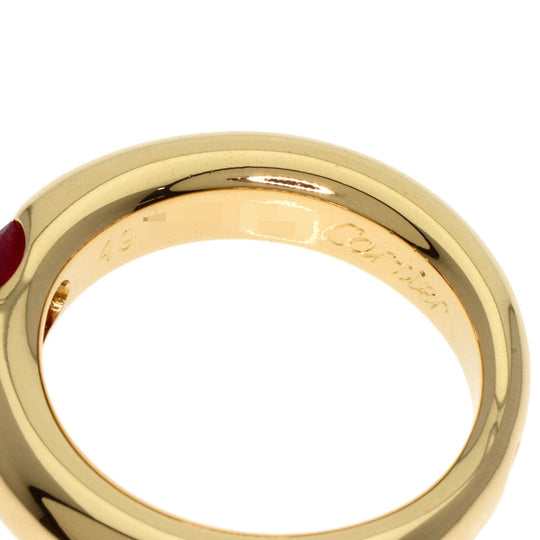 CARTIER Ring 18K Yellow Gold gold Ellipse Ruby #49