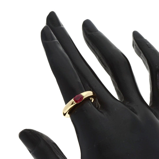 CARTIER Ring 18K Yellow Gold gold Ellipse Ruby #49