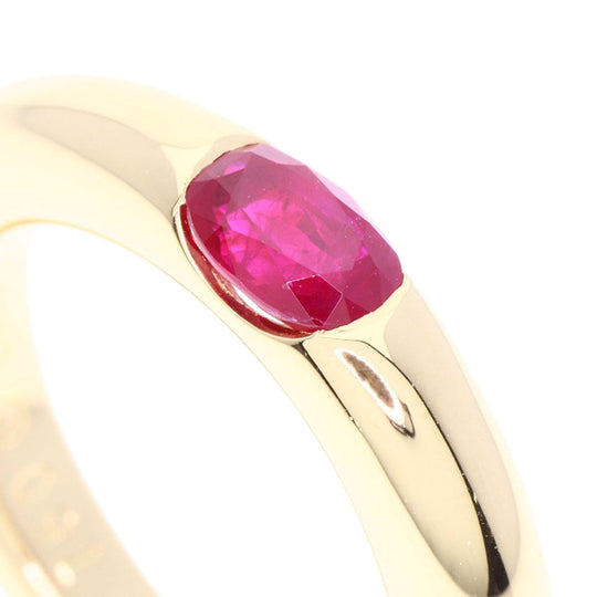 CARTIER Ring 18K Yellow Gold gold Ellipse Ruby #49