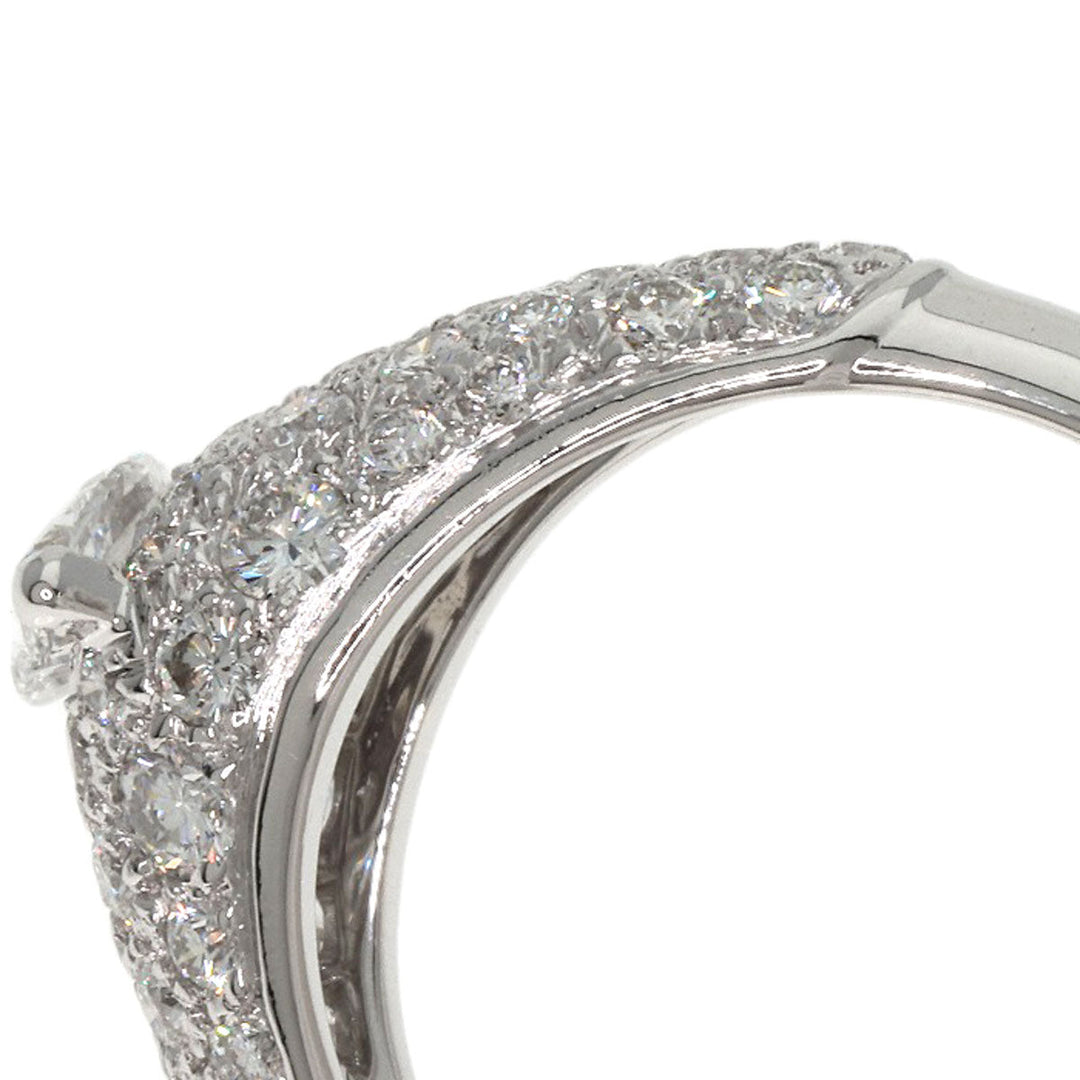 CARTIER Ring K18WG Silver Simple Must Marquise Cut 1P Diamond #53
