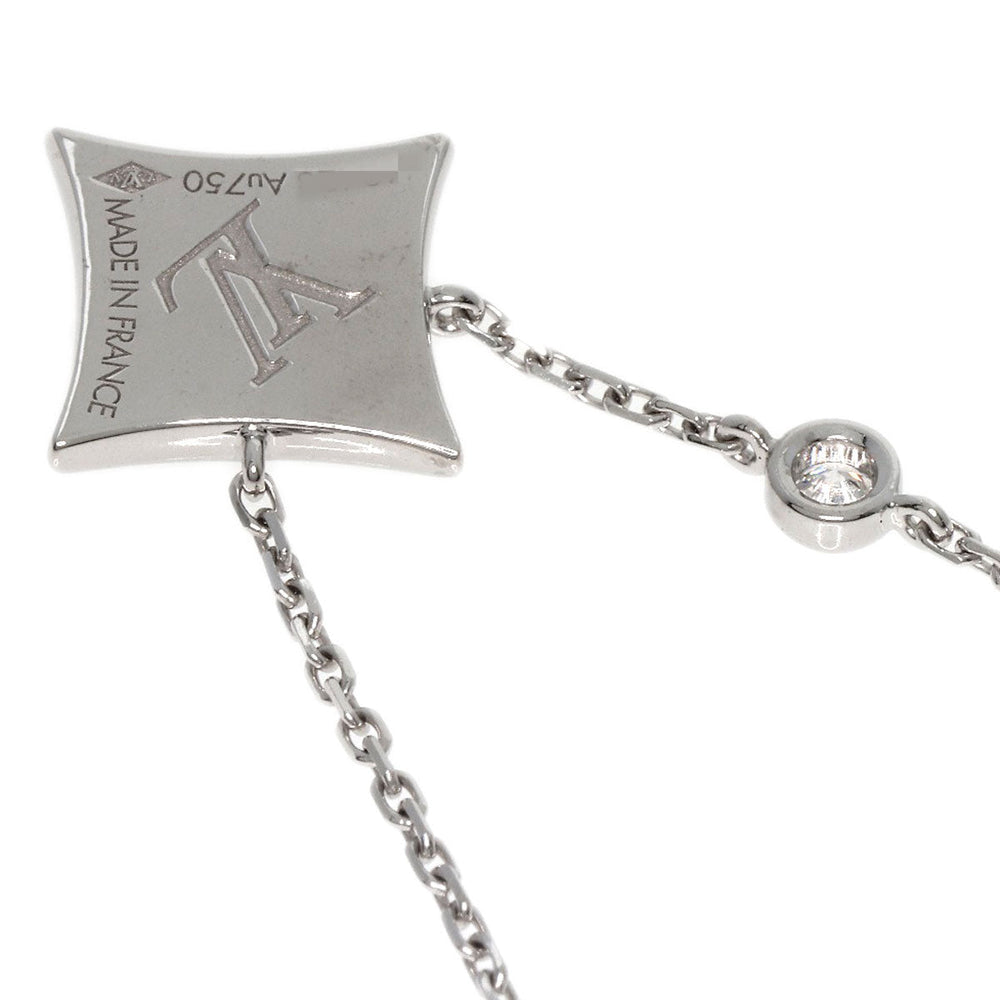 LOUIS VUITTON Pendant top K18WG Silver Star Blossom BB Diamond Onyx Women Used Authentic