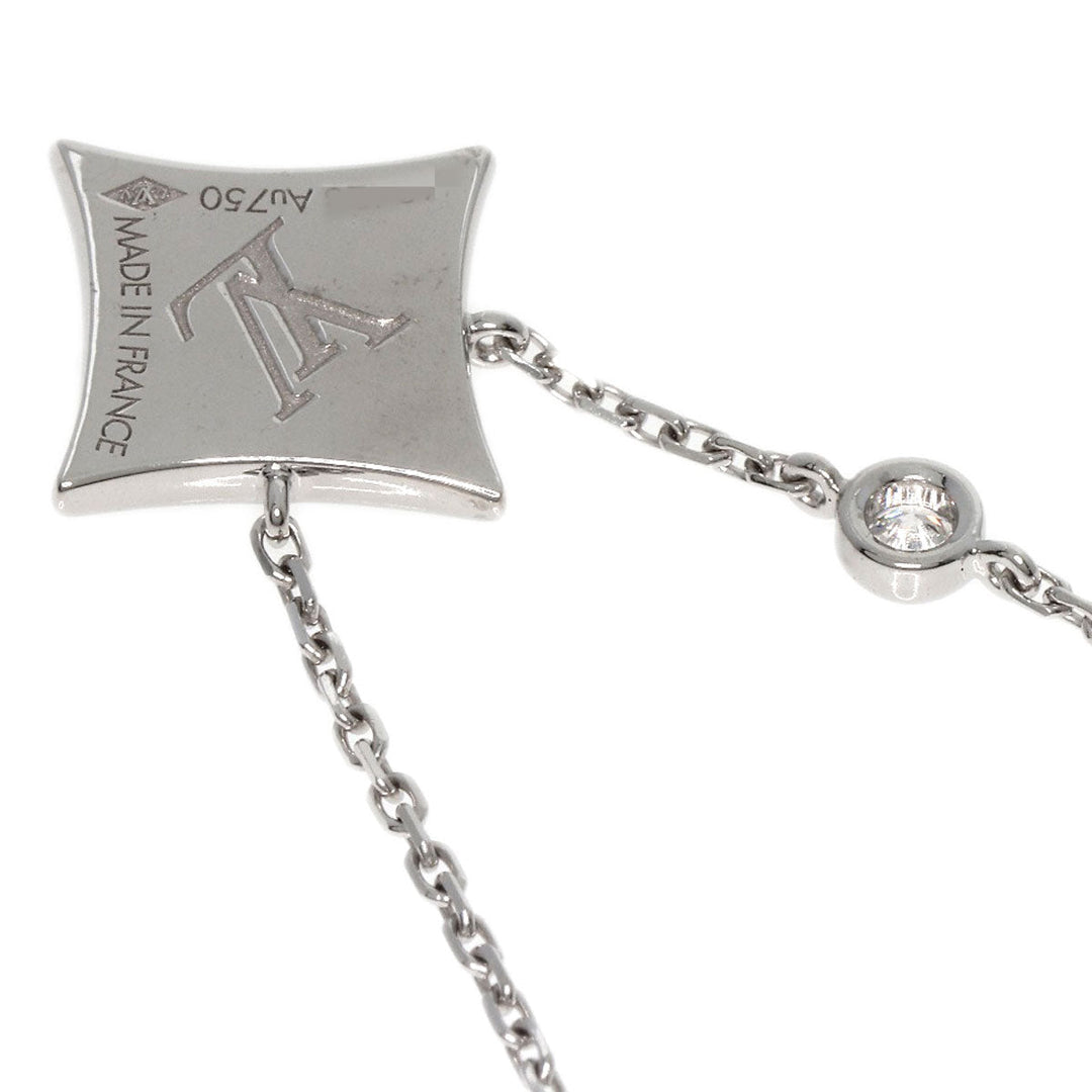 LOUIS VUITTON Pendant top K18WG Silver Star Blossom BB Diamond Onyx Women Used Authentic