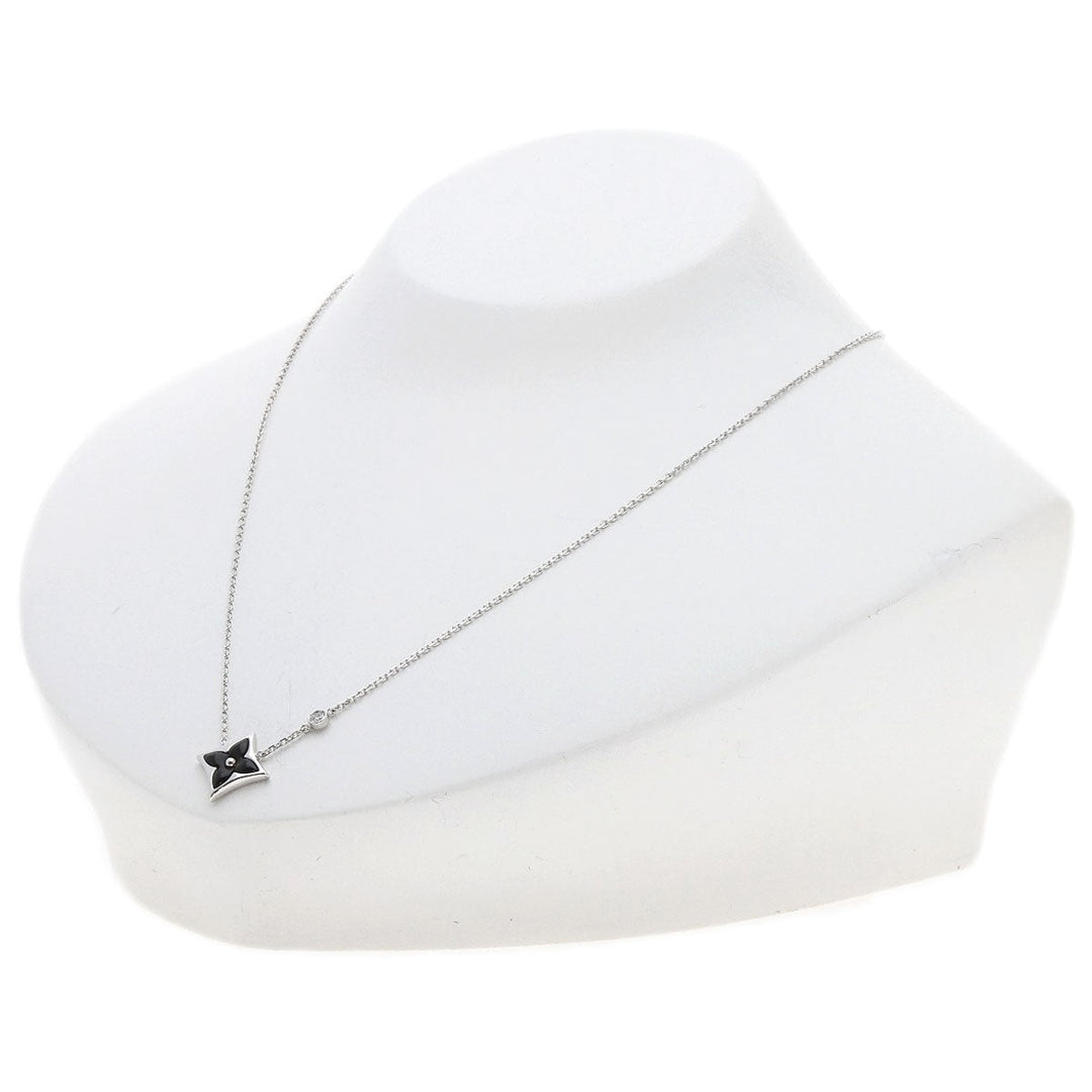 LOUIS VUITTON Pendant top K18WG Silver Star Blossom BB Diamond Onyx Women Used Authentic