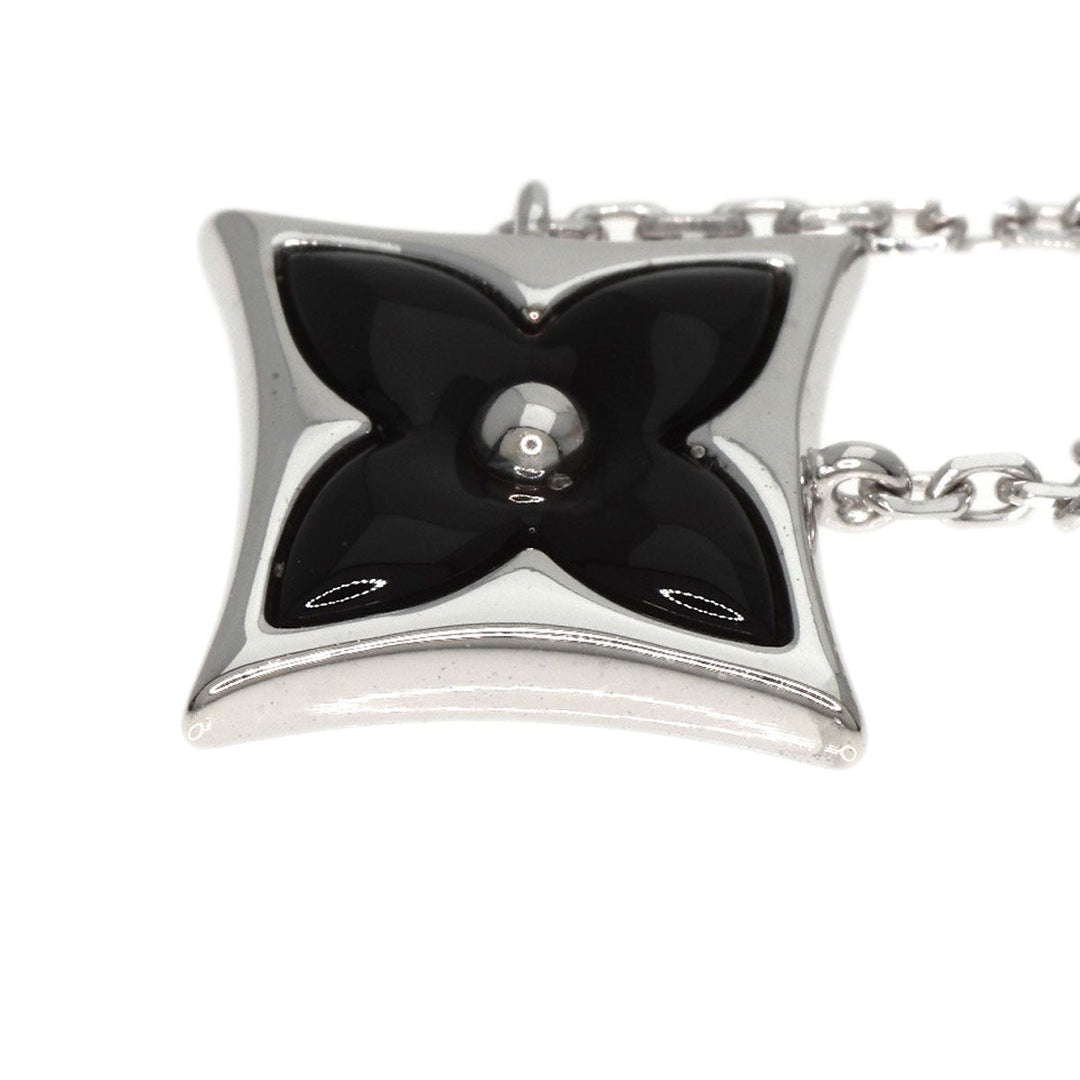 LOUIS VUITTON Pendant top K18WG Silver Star Blossom BB Diamond Onyx Women Used Authentic