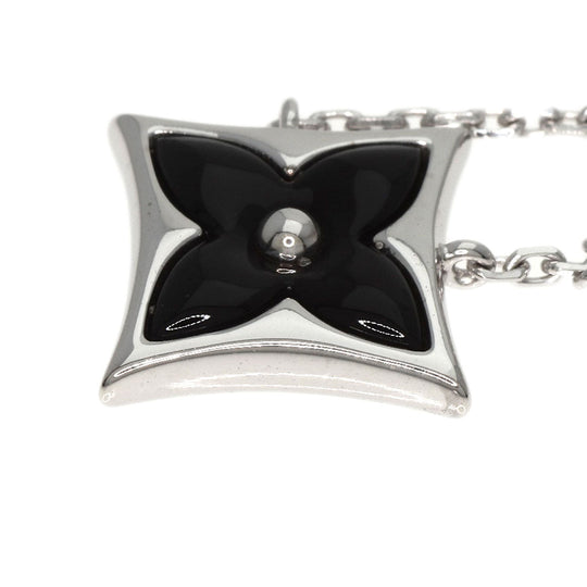 LOUIS VUITTON Pendant top K18WG Silver Star Blossom BB Diamond Onyx Women Used Authentic