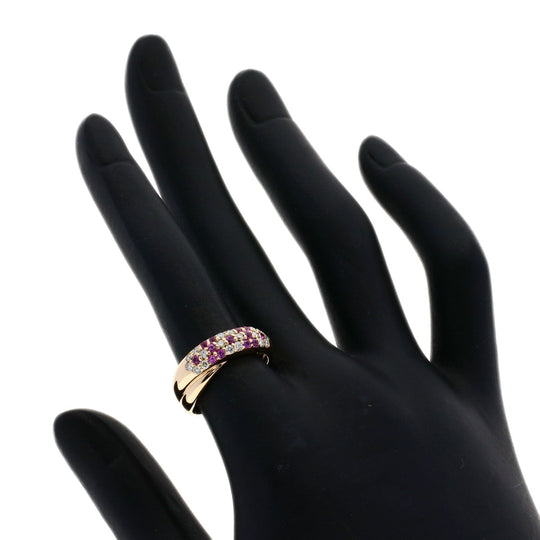 Ponte Vecchio Ring 18K Pink Gold gold Piccolini Diamond Pink Sapphire