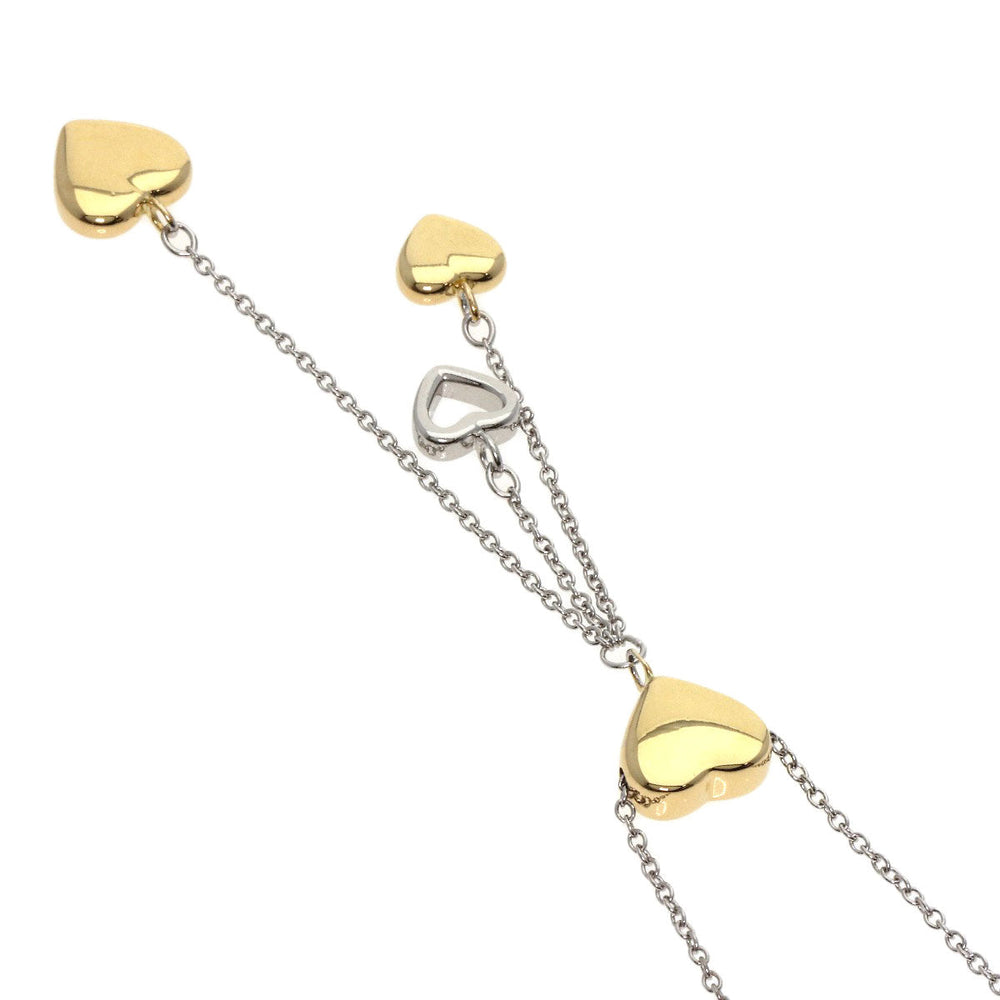 TIFFANY&Co. Necklace K18WG , K18YG gold Triple heart Women Used Authentic
