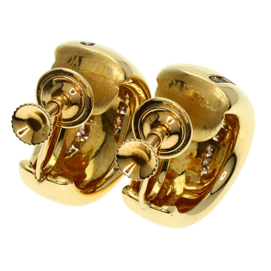 Damiani Earring 18K Yellow Gold gold Tiger Stripe Diamond Women Used Authentic