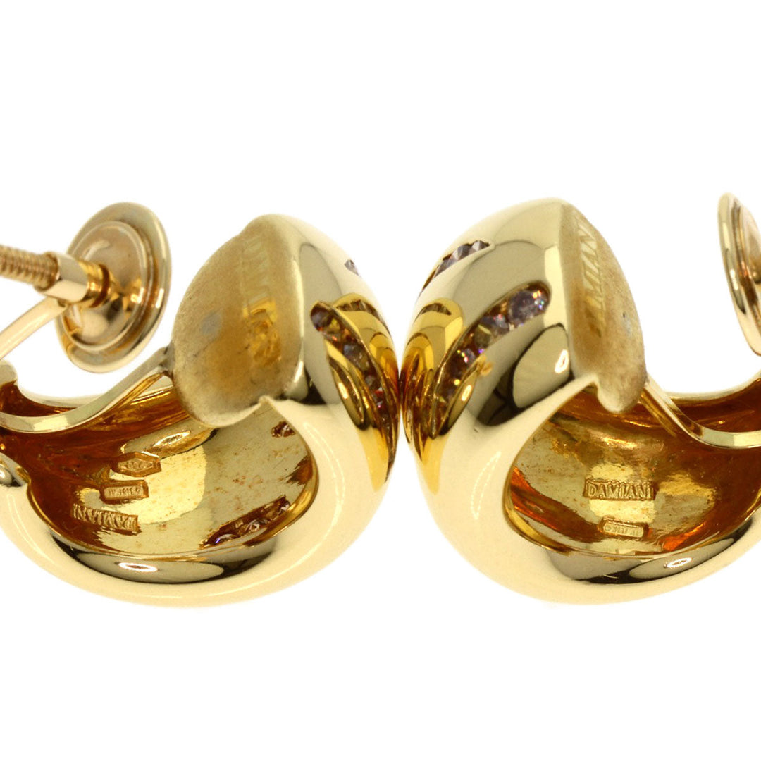 Damiani Earring 18K Yellow Gold gold Tiger Stripe Diamond Women Used Authentic