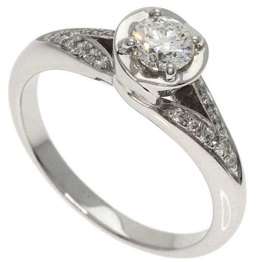 BVLGARI Ring PT950 Silver Incontro Damore Diamond Women Used Authentic