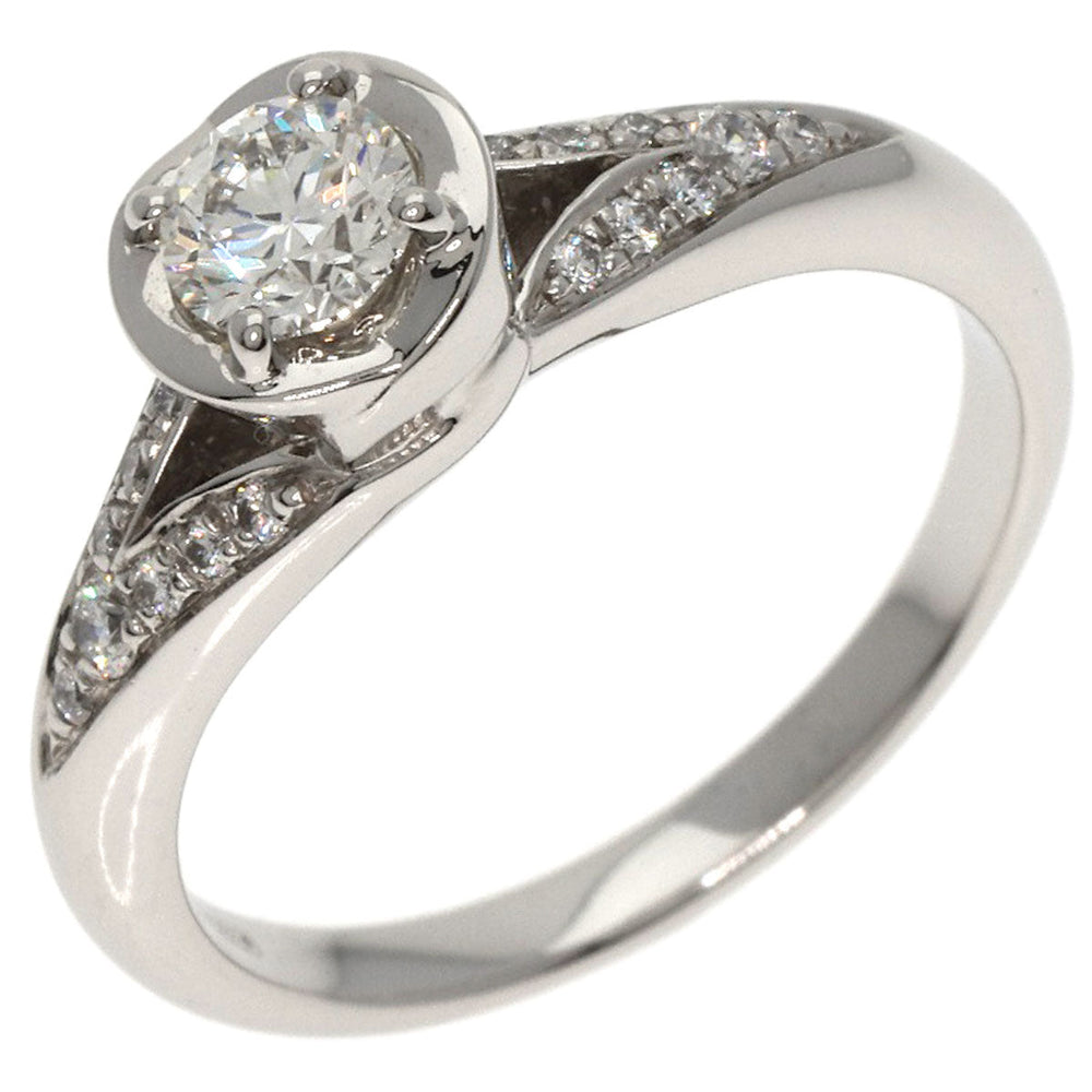 BVLGARI Ring PT950 Silver Incontro Damore Diamond Women Used Authentic