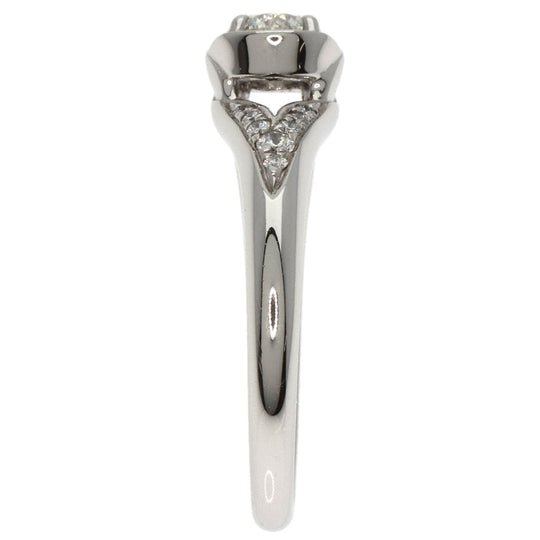 BVLGARI Ring PT950 Silver Incontro Damore Diamond Women Used Authentic