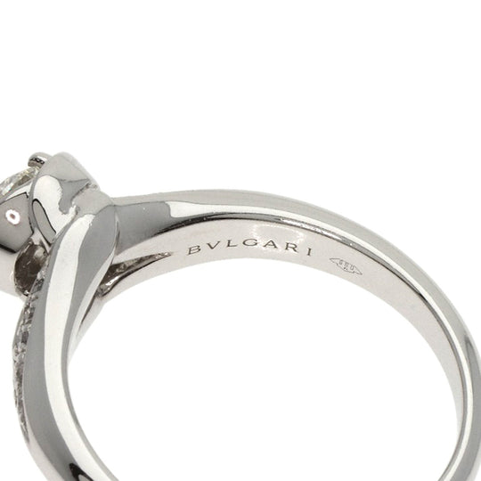BVLGARI Ring PT950 Silver Incontro Damore Diamond Women Used Authentic