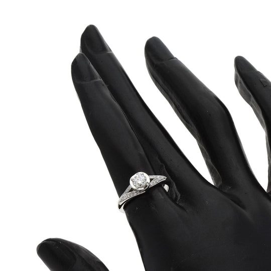BVLGARI Ring PT950 Silver Incontro Damore Diamond Women Used Authentic