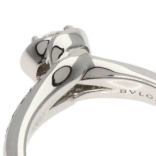 BVLGARI Ring PT950 Silver Incontro Damore Diamond Women Used Authentic