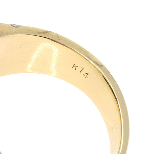 MITSUO KAJI Ring K14YG gold Ammolite Diamond Women Used Authentic
