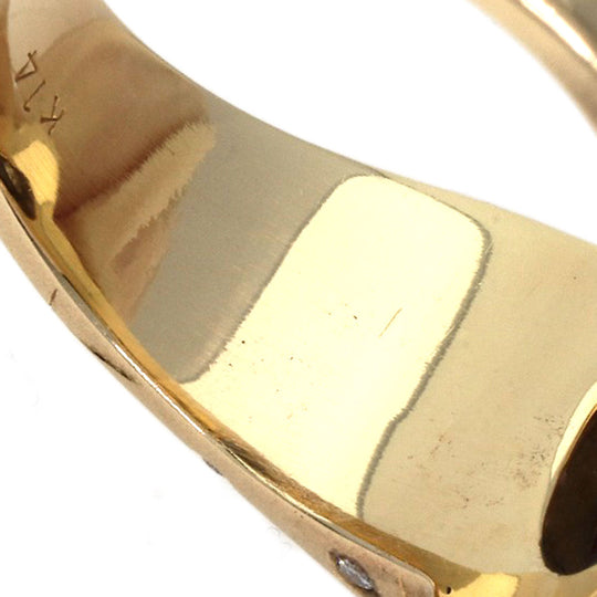 MITSUO KAJI Ring K14YG gold Ammolite Diamond Women Used Authentic