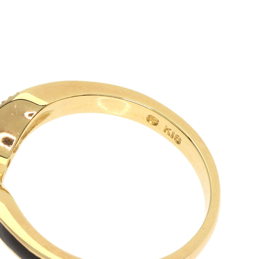 MIKIMOTO Ring 18K Yellow Gold gold Enamel diamond Women Used Authentic