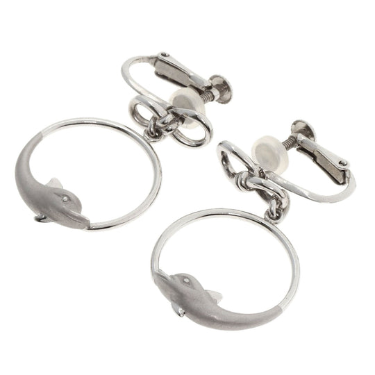Carrera y Carrera Earring K18WG Silver Dolphin Circle