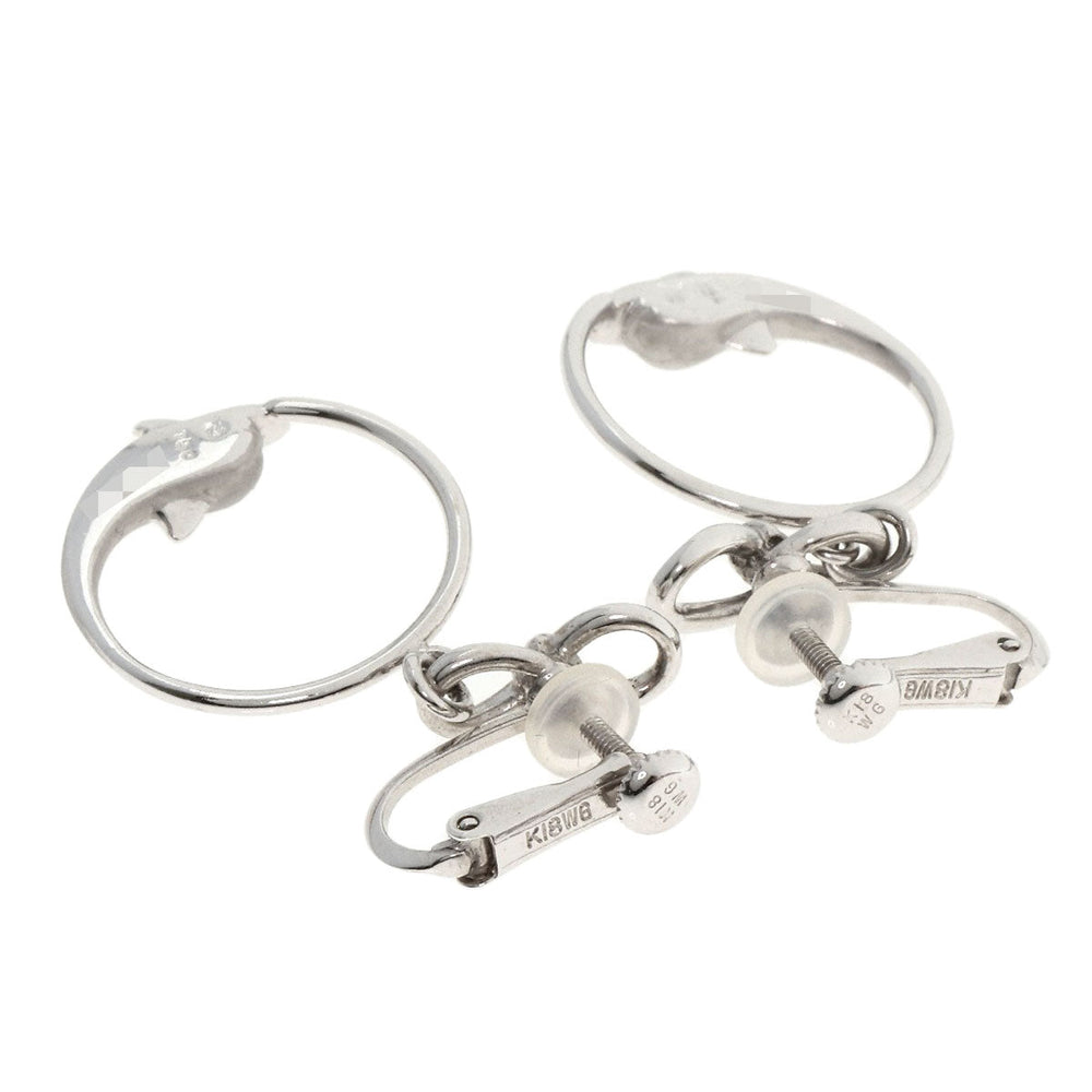 Carrera y Carrera Earring K18WG Silver Dolphin Circle