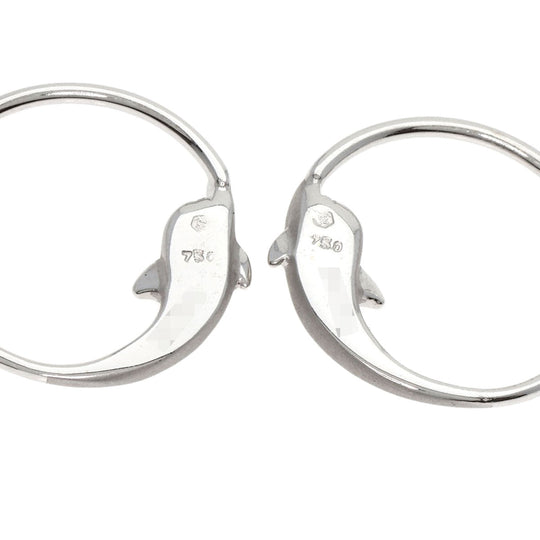 Carrera y Carrera Earring K18WG Silver Dolphin Circle