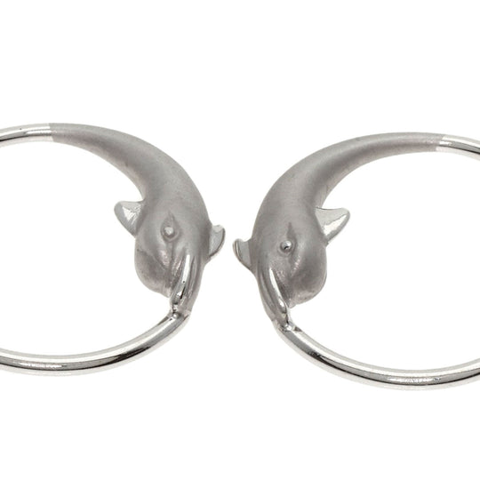 Carrera y Carrera Earring K18WG Silver Dolphin Circle