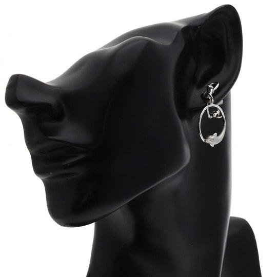 Carrera y Carrera Earring K18WG Silver Dolphin Circle