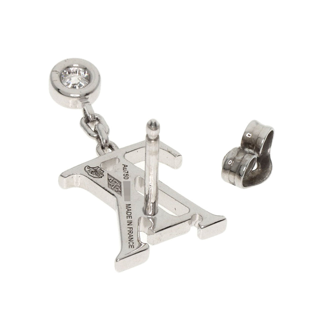 LOUIS VUITTON Pierce K18WG Silver Puce Idylle Blossom LV Diamond One side only Women Used Authentic