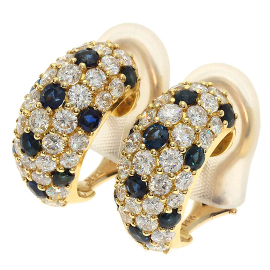 TIFFANY&Co. Earring K18YG , 14K gold Sapphire diamond Women Used Authentic