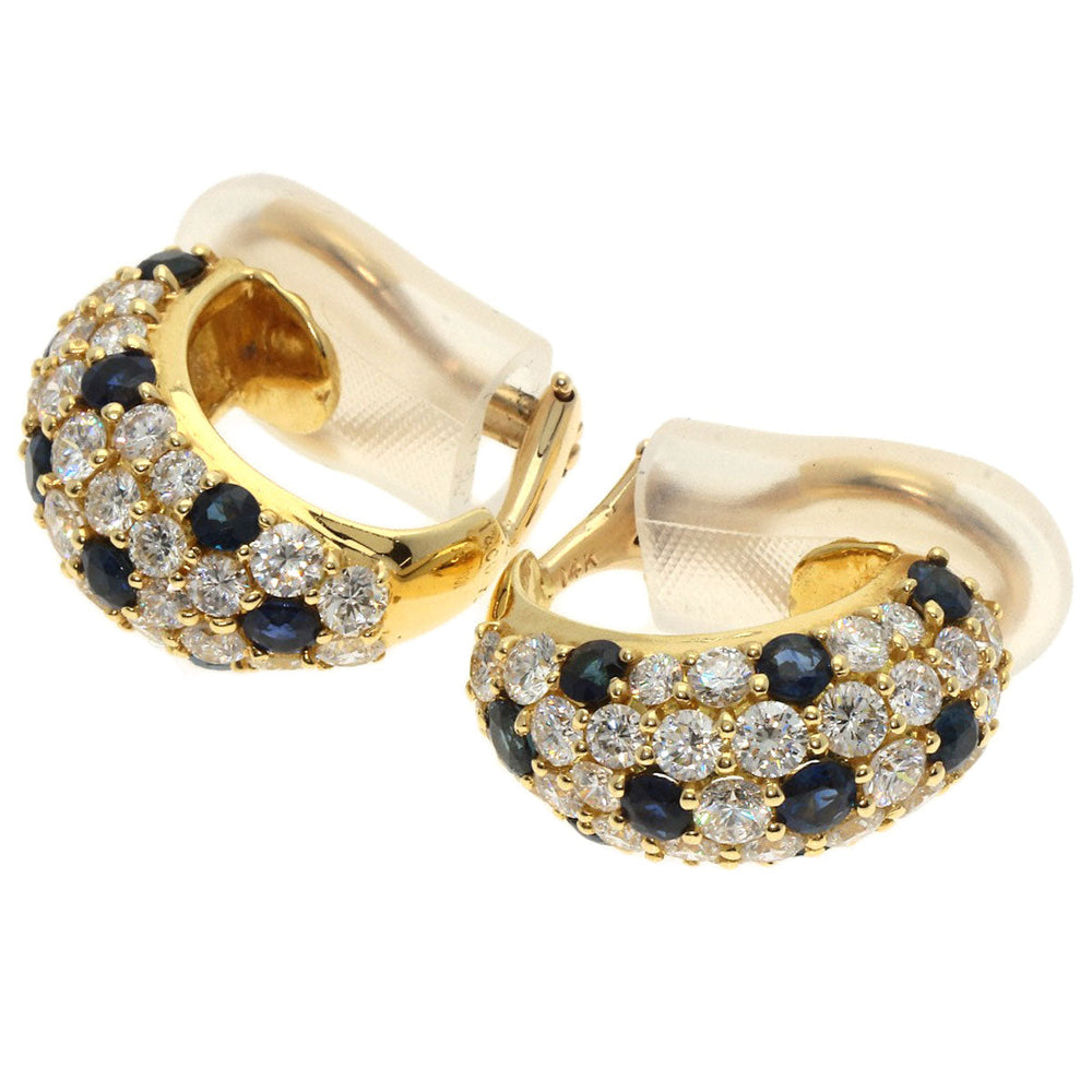 TIFFANY&Co. Earring K18YG , 14K gold Sapphire diamond Women Used Authentic