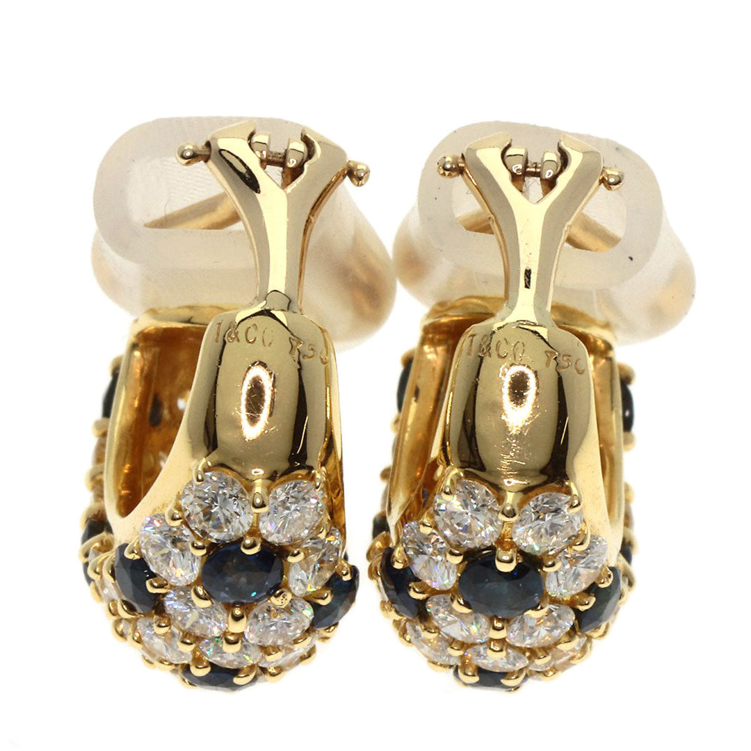 TIFFANY&Co. Earring K18YG , 14K gold Sapphire diamond Women Used Authentic