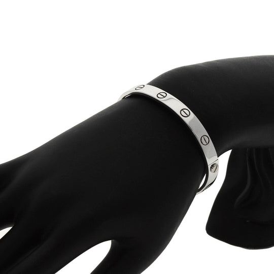 CARTIER bracelet K18WG Silver Love Bracelet with Driver #17 Women Used Authentic