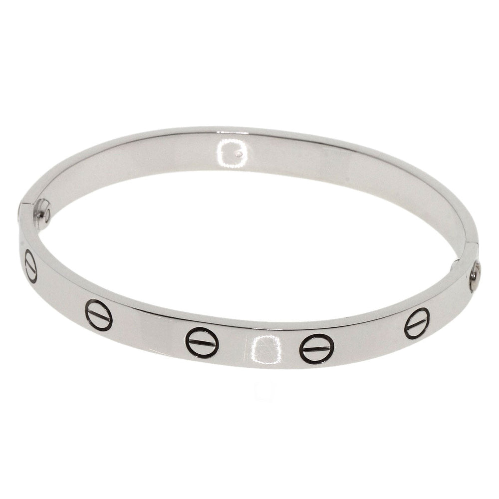 CARTIER bracelet K18WG Silver Love Bracelet with Driver #17 Women Used Authentic