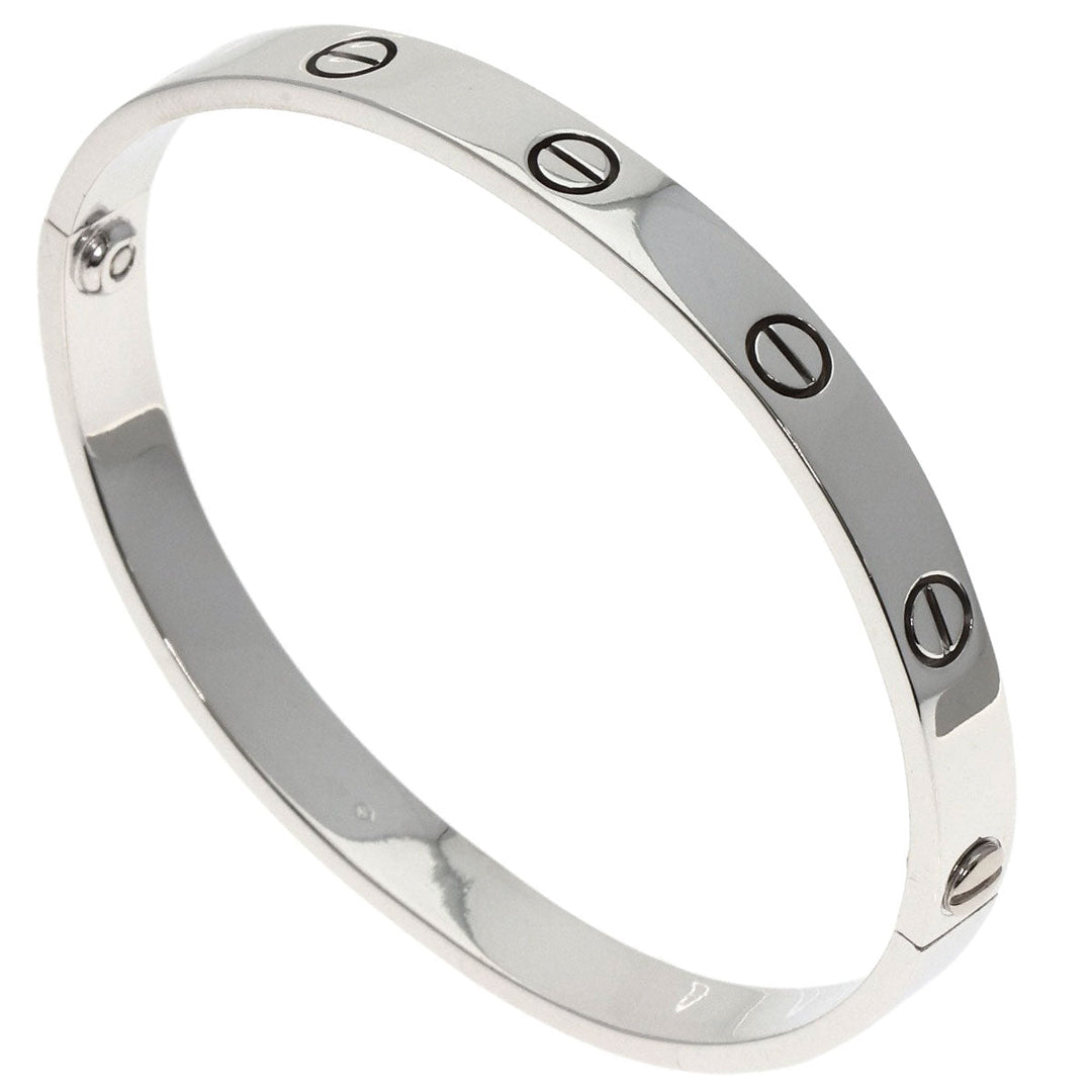 CARTIER bracelet K18WG Silver Love Bracelet with Driver #17 Women Used Authentic