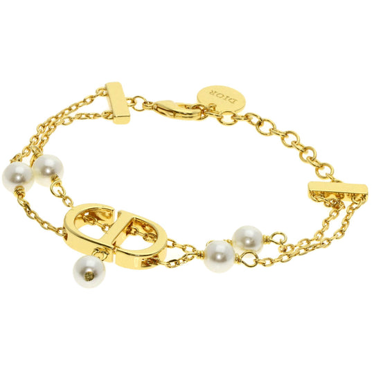 Dior bracelet Gold Plated gold Fake pearl Women Used Authentic