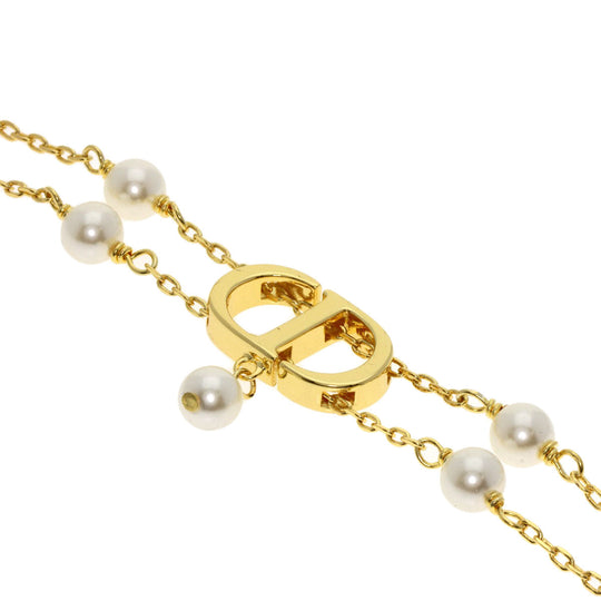 Dior bracelet Gold Plated gold Fake pearl Women Used Authentic