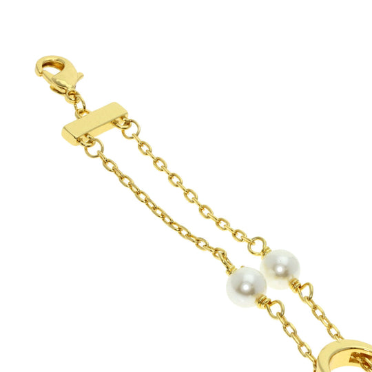 Dior bracelet Gold Plated gold Fake pearl Women Used Authentic