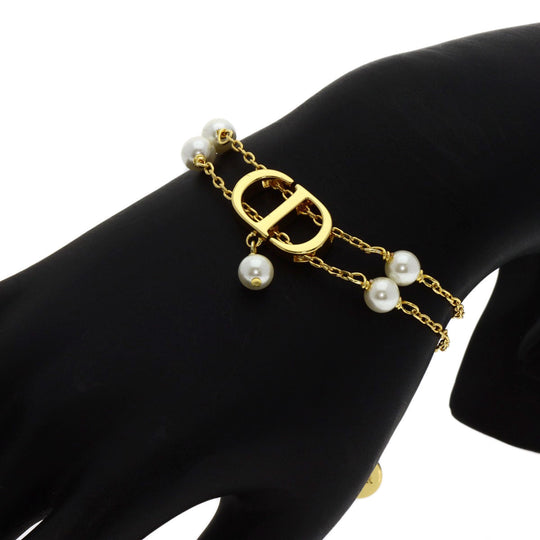 Dior bracelet Gold Plated gold Fake pearl Women Used Authentic