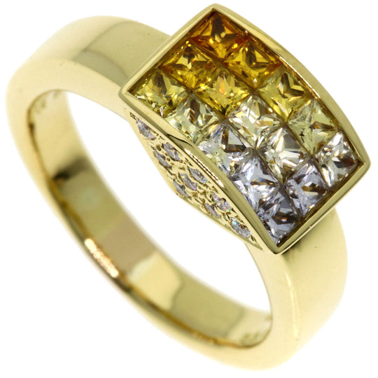 JUNE Ring 18K Yellow Gold gold Yellow sapphire diamond Women Used Authentic