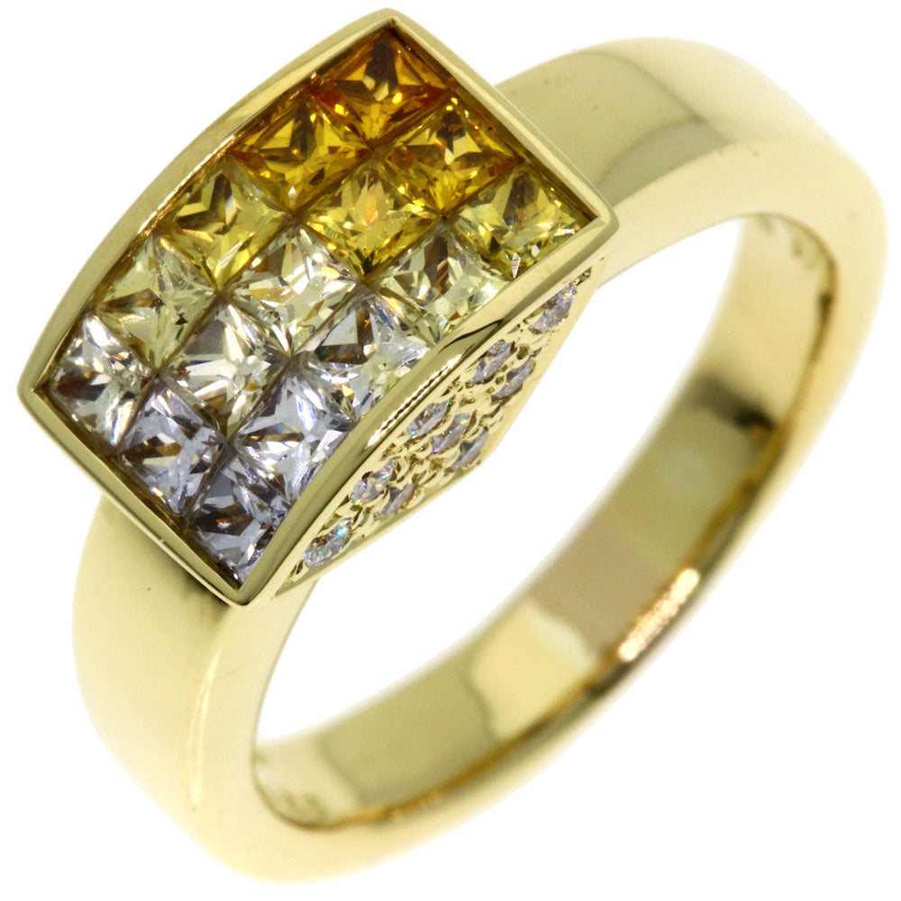 JUNE Ring 18K Yellow Gold gold Yellow sapphire diamond Women Used Authentic