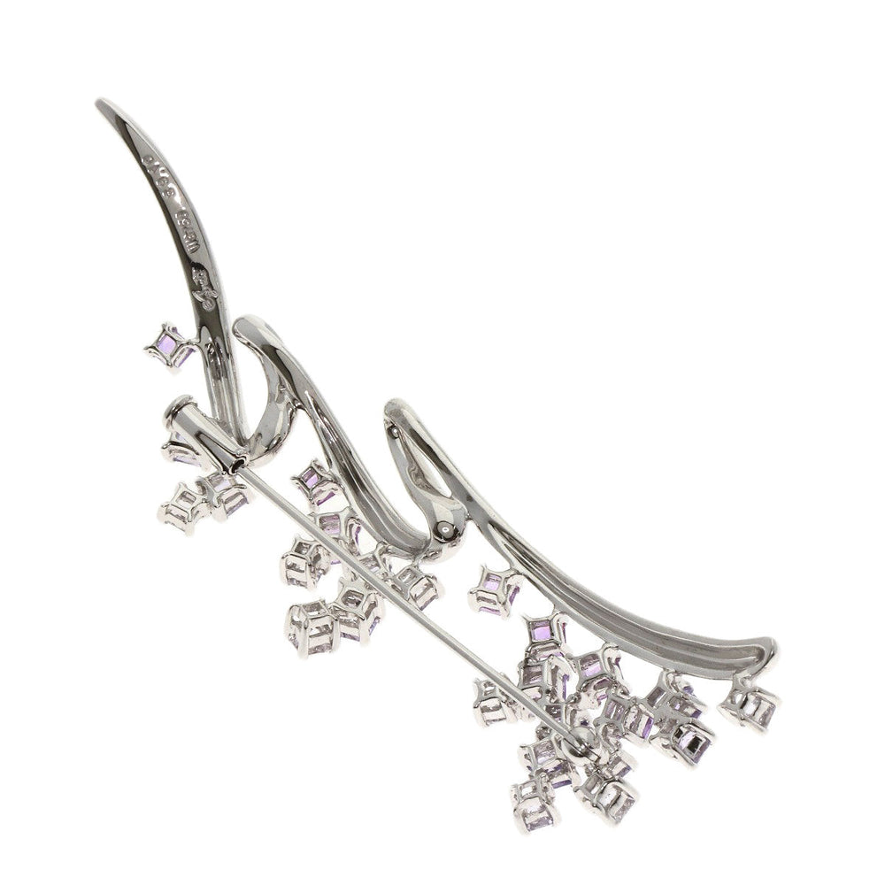 JUNE Brooch K18WG Silver sapphire